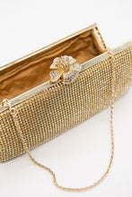 Load image into Gallery viewer, Gold Crystal Mesh Clutch