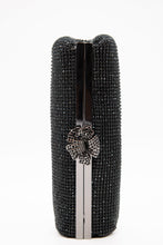 Load image into Gallery viewer, Black Crystal Mesh Clutch