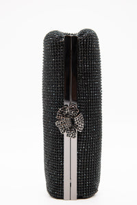 Black Crystal Mesh Clutch