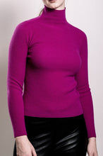 Load image into Gallery viewer, Cashmere Turtle Neck Sweater - Fuchsia