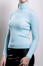 Load image into Gallery viewer, Cashmere Turtle Neck Sweater - Sky Blue