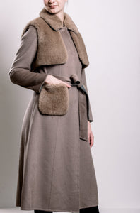 Demi-Couture Fur Trim Overcoat