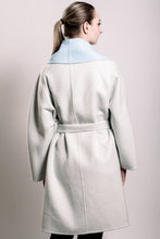 Load image into Gallery viewer, Demi-Couture Wool Belted Overcoat - Sky/Cream