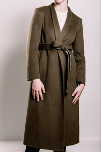 Demi-Couture Wool & Silk Overcoat - Olive