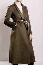 Load image into Gallery viewer, Demi-Couture Wool &amp; Silk Overcoat - Olive