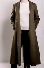 Load image into Gallery viewer, Demi-Couture Wool &amp; Silk Overcoat - Olive