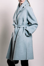 Load image into Gallery viewer, Demi-Couture Cashmere Shawl Collar Overcoat - Sky Blue