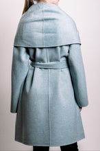 Load image into Gallery viewer, Demi-Couture Wool Belted Overcoat - Light Blue