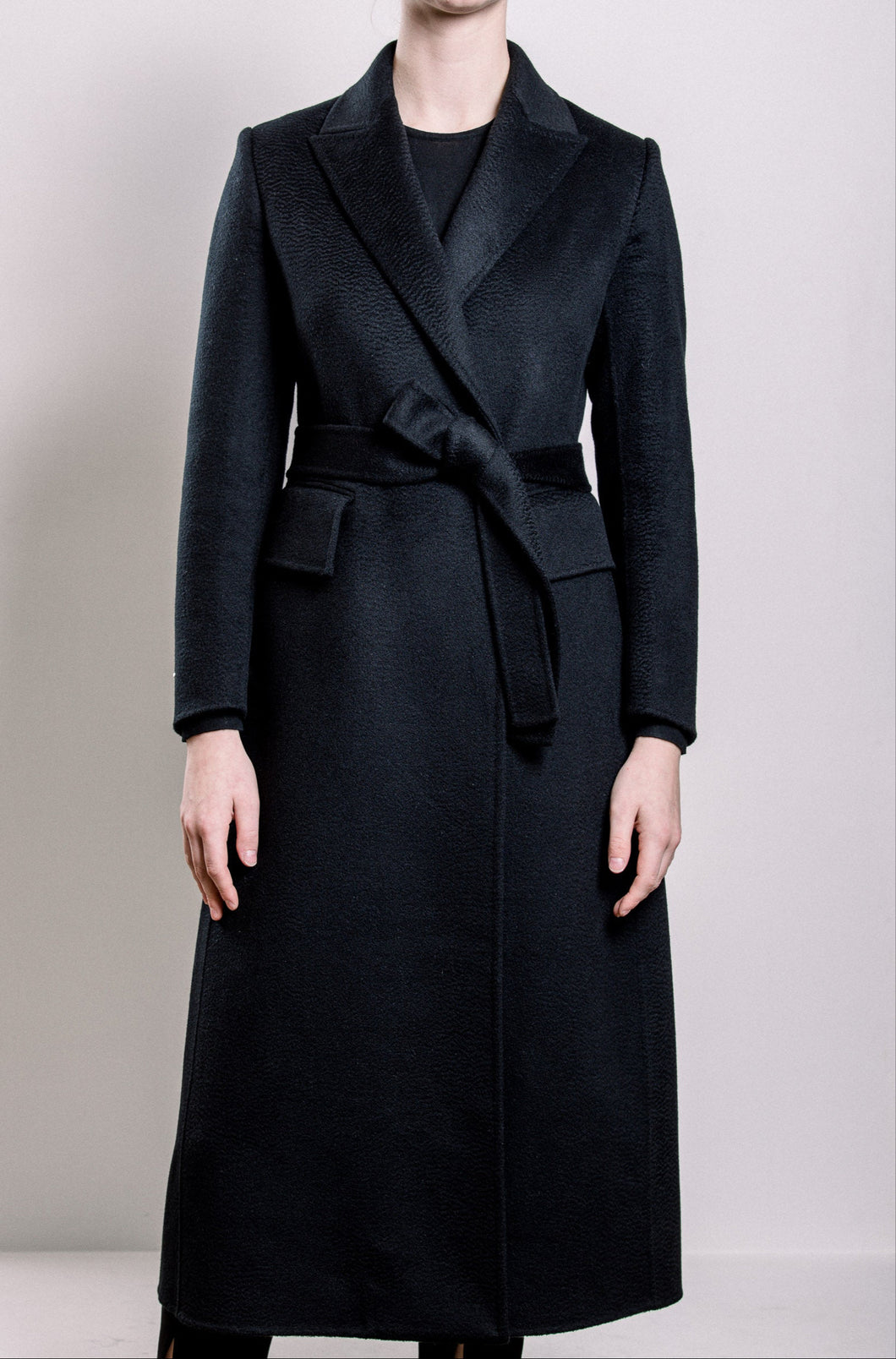 Demi-Couture Cashmere Double Breasted Overcoat - Black