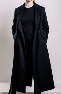 Demi-Couture Cashmere Double Breasted Overcoat - Black