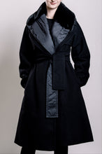 Load image into Gallery viewer, Demi-Couture Overcoat with Fur Collar - Black