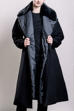 Load image into Gallery viewer, Demi-Couture Overcoat with Fur Collar - Black