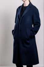 Load image into Gallery viewer, Demi-Couture Wool &amp; Silk Overcoat -  Dark Navy