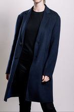 Load image into Gallery viewer, Demi-Couture Wool &amp; Silk Overcoat -  Dark Navy