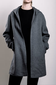 Demi-Couture Hooded Coat - Grey