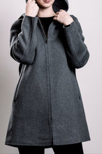 Load image into Gallery viewer, Demi-Couture Hooded Coat - Grey