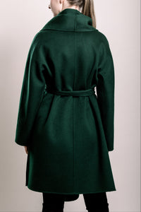 Demi-Couture Cashmere Shawl Collar Overcoat - Emerald