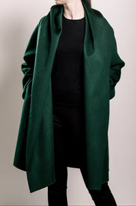 Demi-Couture Cashmere Shawl Collar Overcoat - Emerald
