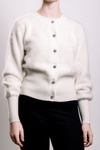 Load image into Gallery viewer, Cashmere &amp; Fox Cardigan - White
