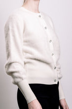 Load image into Gallery viewer, Cashmere &amp; Fox Cardigan - White