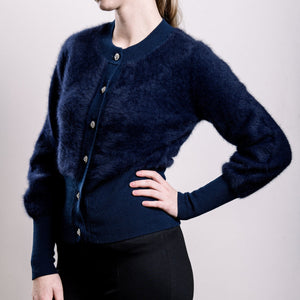 Cashmere & Fox Cardigan - Navy