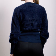 Load image into Gallery viewer, Cashmere &amp; Fox Cardigan - Navy
