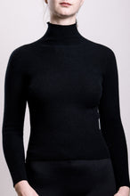 Load image into Gallery viewer, Cashmere Turtle Neck Sweater - Black