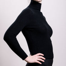 Load image into Gallery viewer, Cashmere Turtle Neck Sweater - Black