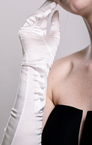 Silk Opera Gloves - Ivory