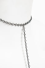 Load image into Gallery viewer, Hand set high quality CZ marquise lariat necklace with gun metal finish