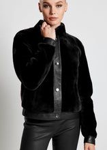 Load image into Gallery viewer, Shearling Bomber Jacket - Black