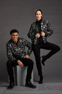 Men's Dazzling Crystal Bomber Jacket