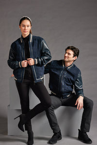 Leather and Suede Bomber Jacket