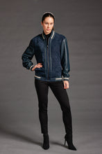 Load image into Gallery viewer, Leather and Suede Bomber Jacket