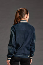Load image into Gallery viewer, Leather and Suede Bomber Jacket