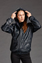 Load image into Gallery viewer, Reversible Camo Leather Bomber Jacket