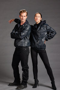 Reversible Camo Leather Bomber Jacket