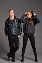 Load image into Gallery viewer, Reversible Camo Leather Bomber Jacket