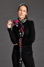 Load image into Gallery viewer, Luly Yang Signature Fuchsia Monarch Silk Scarf