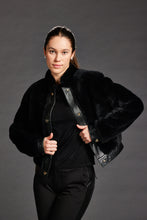 Load image into Gallery viewer, Shearling Bomber Jacket - Black