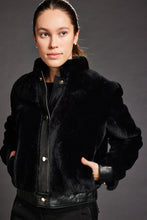 Load image into Gallery viewer, Shearling Bomber Jacket - Black