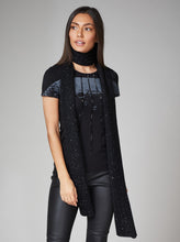 Load image into Gallery viewer, Black Sequined Scarf