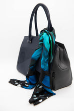 Load image into Gallery viewer, Luly Yang Signature Blue Monarch Silk Scarf