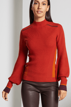 Load image into Gallery viewer, Pathway Ribbed Mock Neck Sweater - Burnt Orange