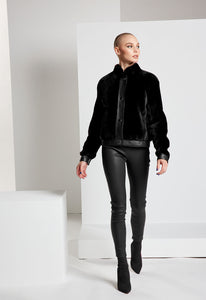 Shearling Bomber Jacket - Black