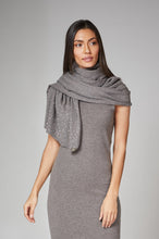 Load image into Gallery viewer, Taupe Grey Crystal Cashmere Shawl