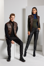 Load image into Gallery viewer, Leather Down Vest