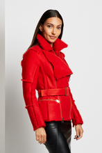 Load image into Gallery viewer, ONE OF A KIND: Shearling Biker Jacket